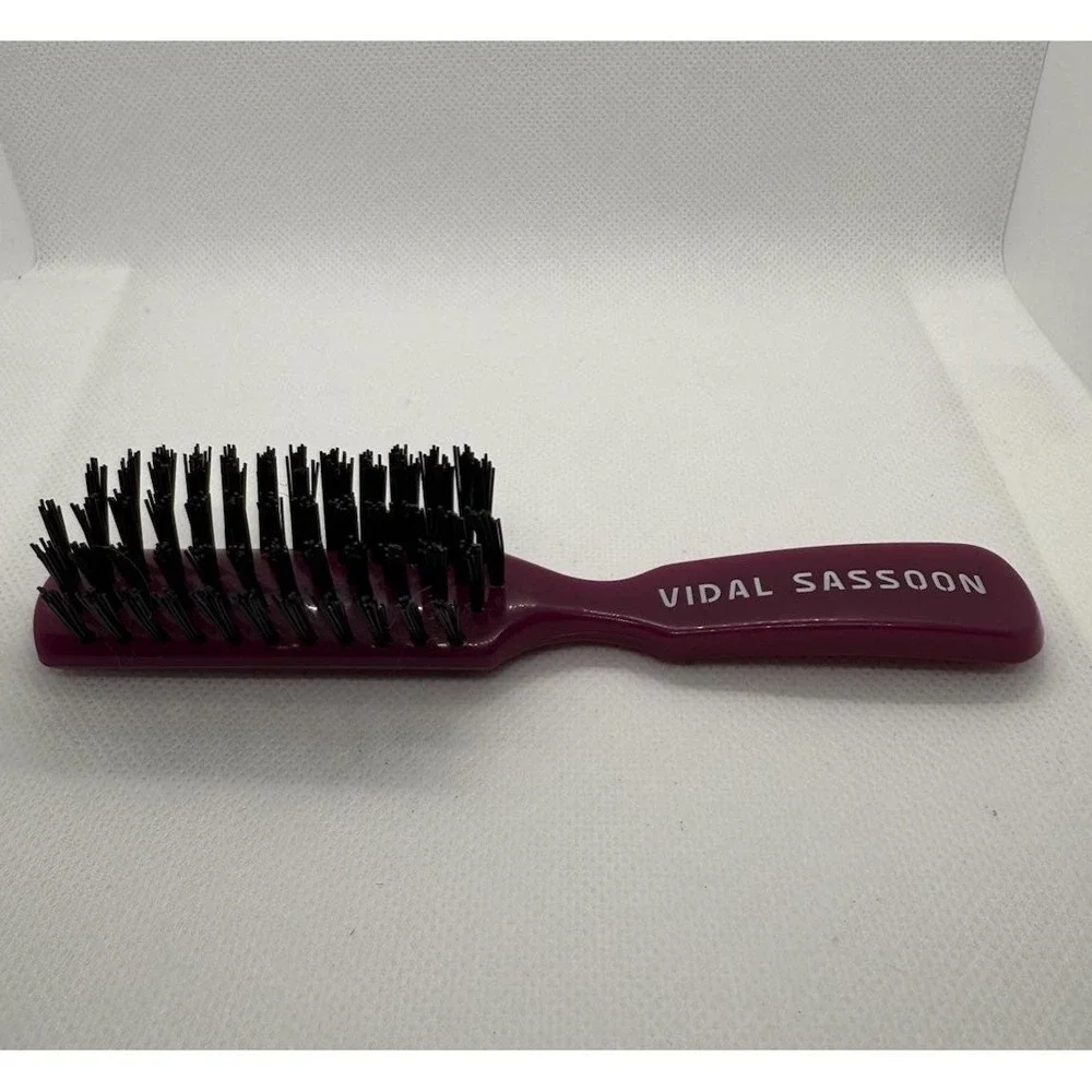 Vintage Vidal Sassoon Mini Styling Brush Magenta 1990s Travel Vanity Hair